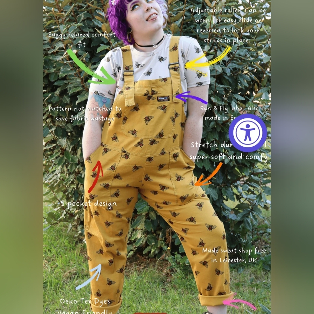 Run n Fly Bee Dungarees